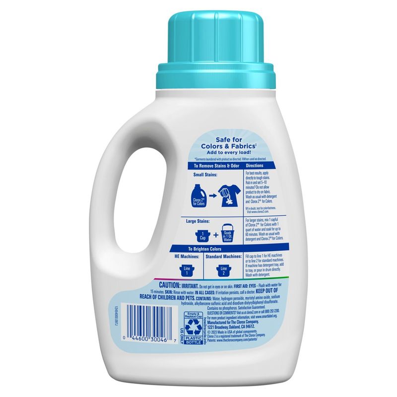 Clorox 2 3 in 1 for Colors Stain Remover Free &amp; Clear Laundry Additive, 26 loads, 33 fl oz