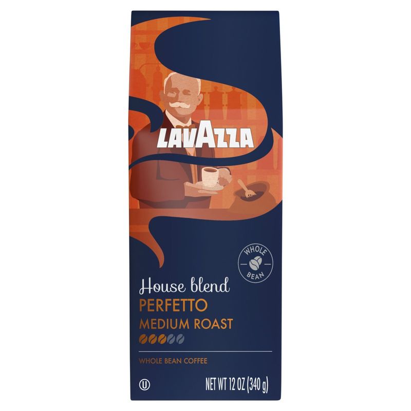 Lavazza House Blend Perfetto Medium Roast Whole Bean Coffee, 12 oz