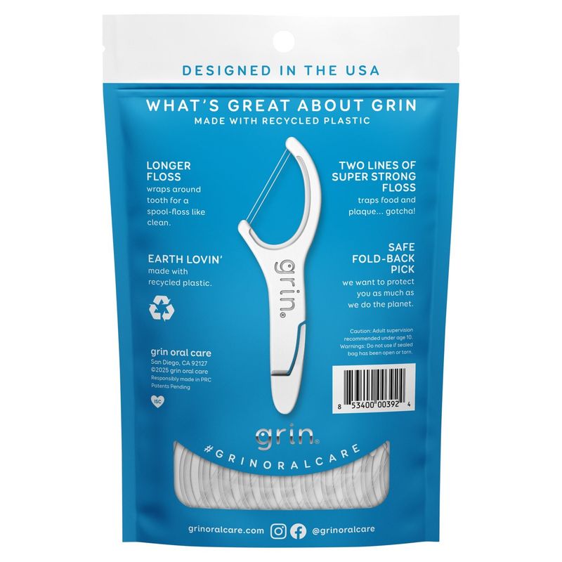 Grin Minty Double Twice the Clean Flosspyx, 75 count