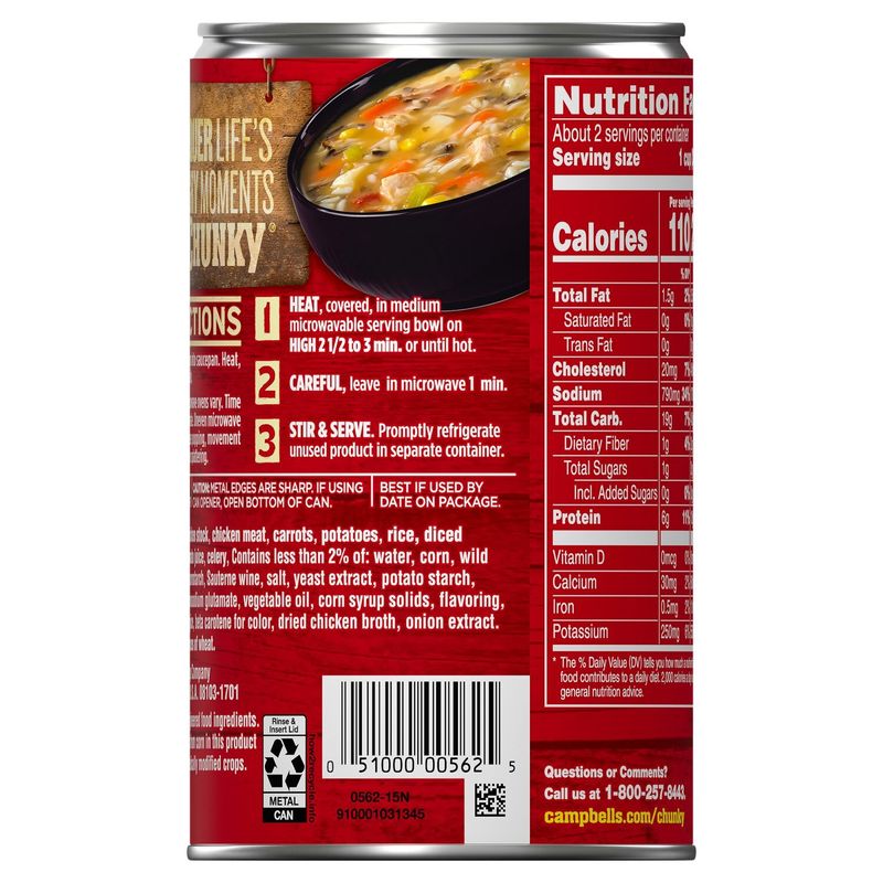 Campbell's Chunky Savory Chicken with White Wild Rice Soup, 18.8 oz
