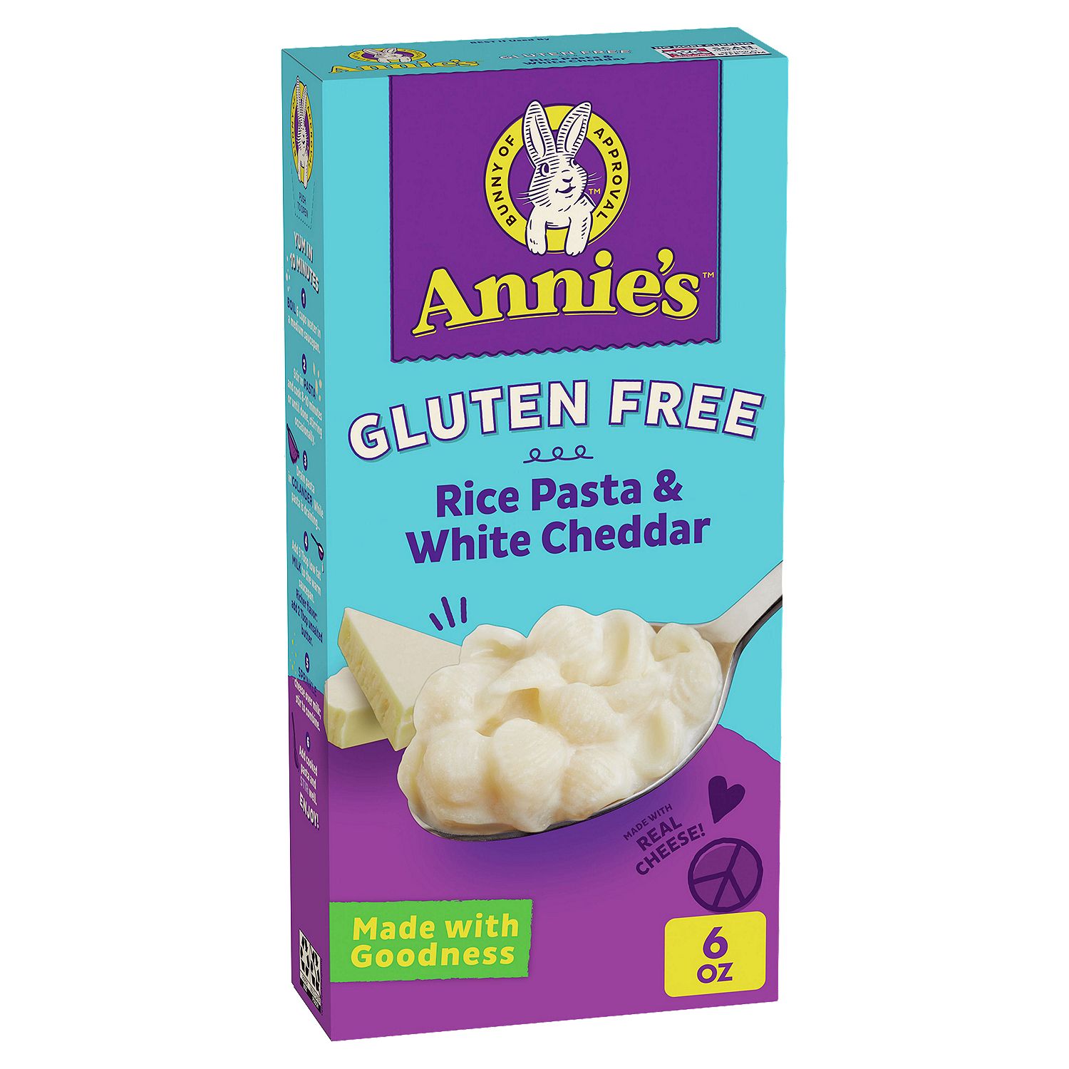 Annie's Gluten Free Rice Pasta &amp; White Cheddar, 6 oz