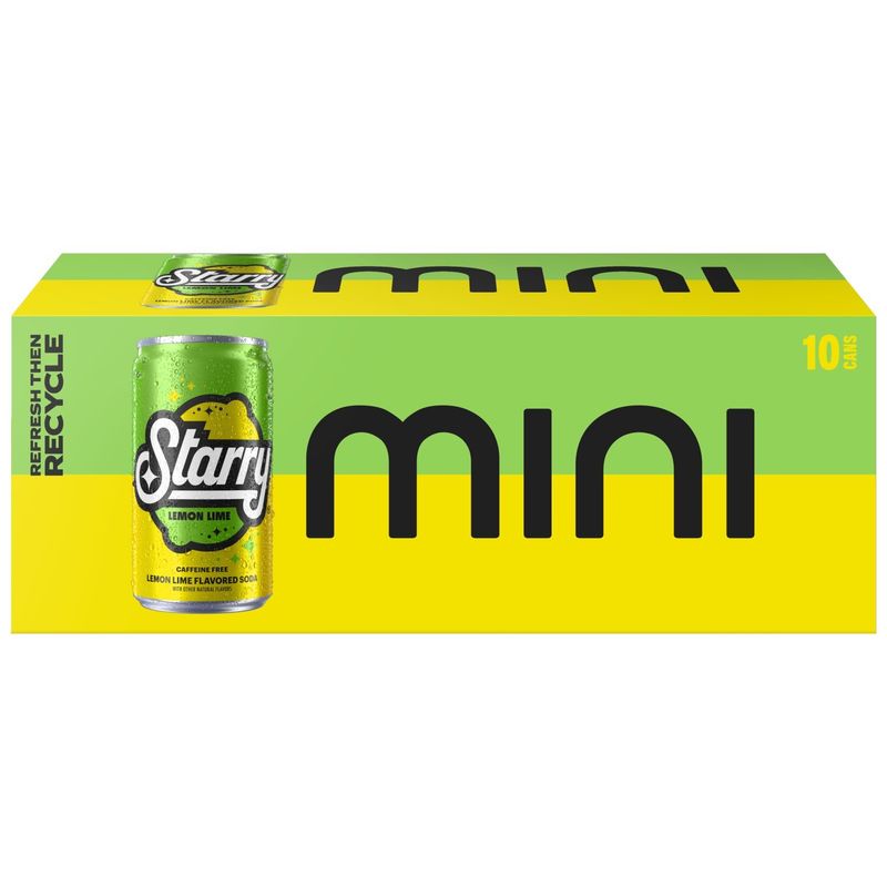 Starry Soda Lemon Lime 7.5 Fl Oz, 10 Pack