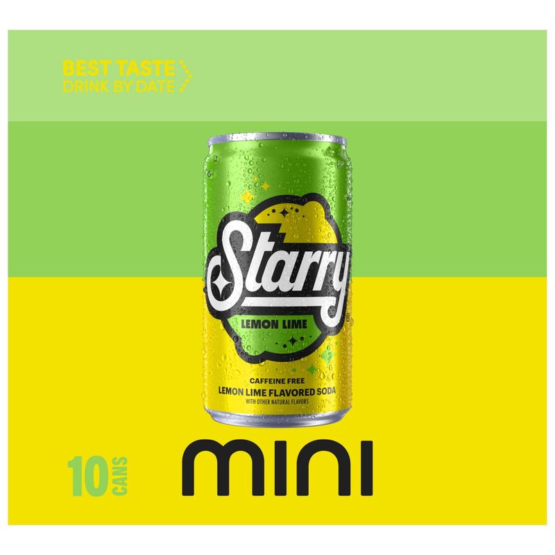 Starry Soda Lemon Lime 7.5 Fl Oz, 10 Pack