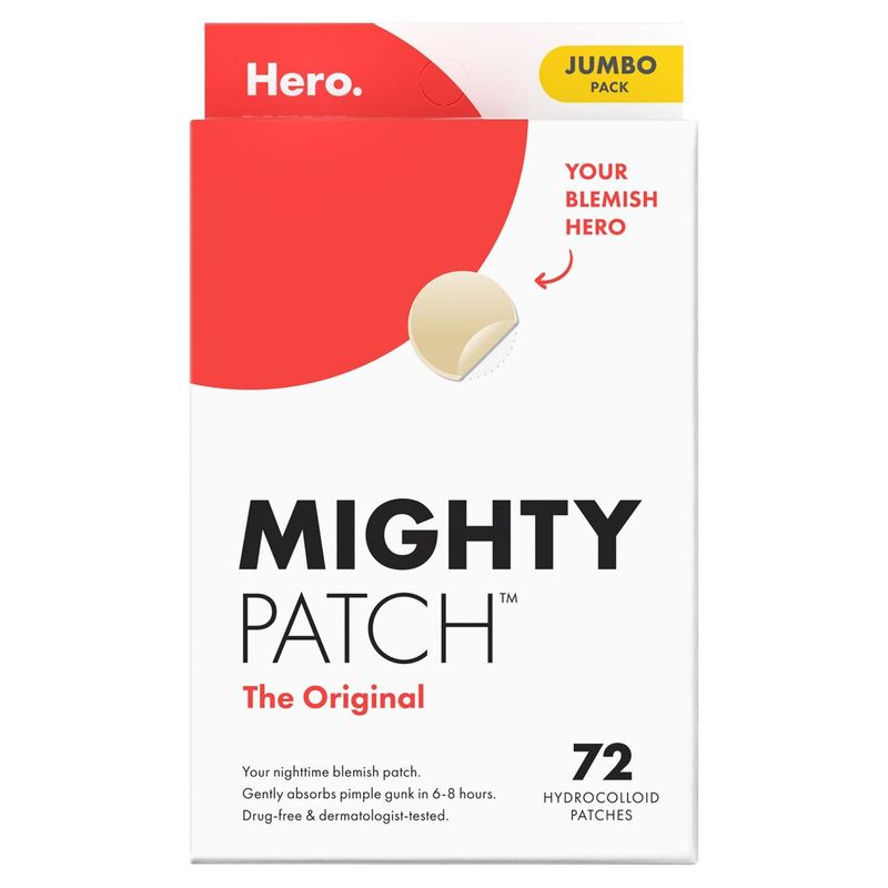 Hero. Mighty Patch The Original Hydrocolloid Patches Jumbo Pack, 72 count