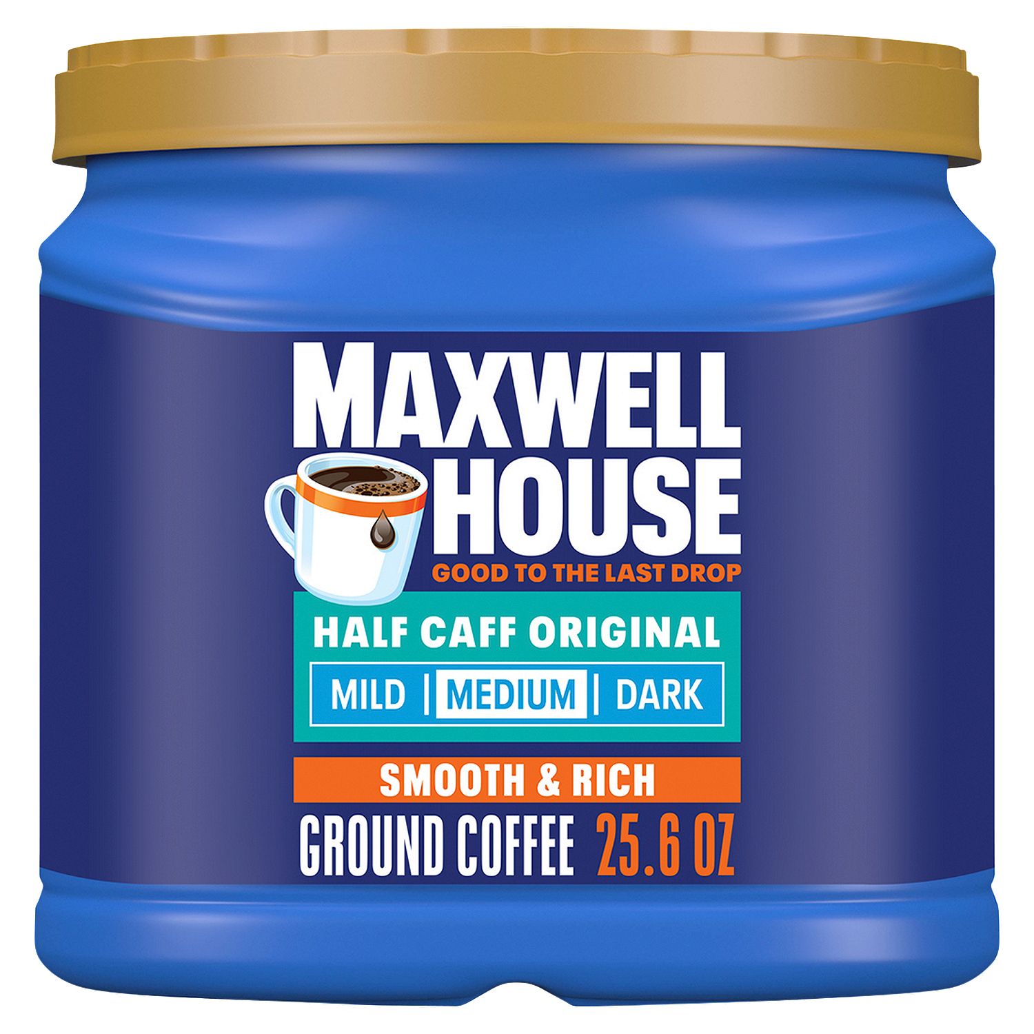Maxwell House Half Caff Original Medium Ground Coffee, 25.6 oz