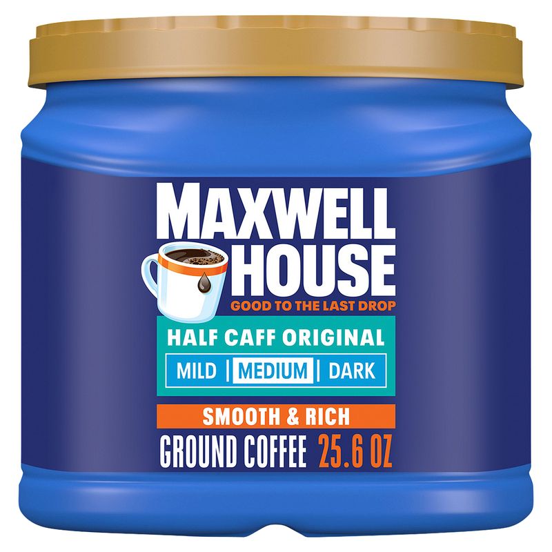 Maxwell House Half Caff Original Medium Ground Coffee, 25.6 oz