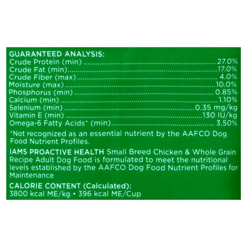 Iams Proactive Health Chicken &amp; Whole Grain Recipe Small Breed Adult 1+ Super Premium Dog Food, 7 lb