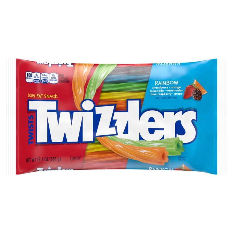 Twizzlers Twists Rainbow Low Fat Snack Candy, 12.4 oz