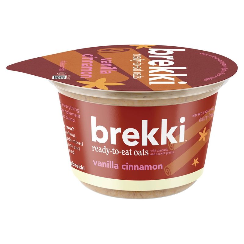 Brekki Vanilla Cinnamon with Almond and Ancient Grains Ready-to-Eat Oats, 5.3 oz
