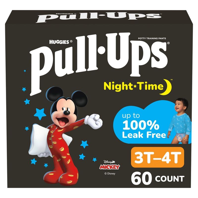 Huggies Pull-Ups Night Time Disney Jr. Mickey Potty Training Pants, Size 3T-4T, 32-40 lbs, 60 count