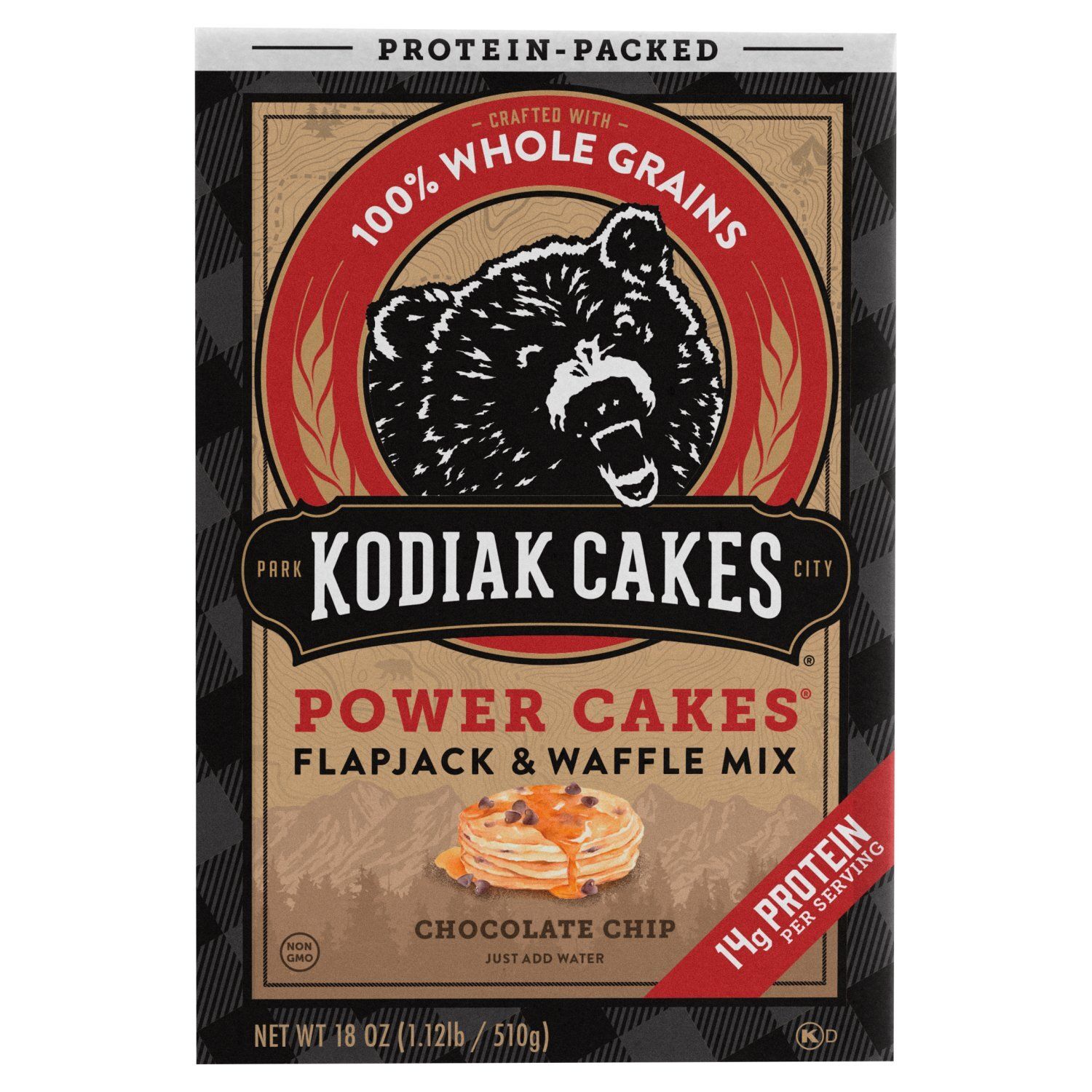 Kodiak Cakes Power Cakes Chocolate Chip Flapjack &amp; Waffle Mix, 18 oz