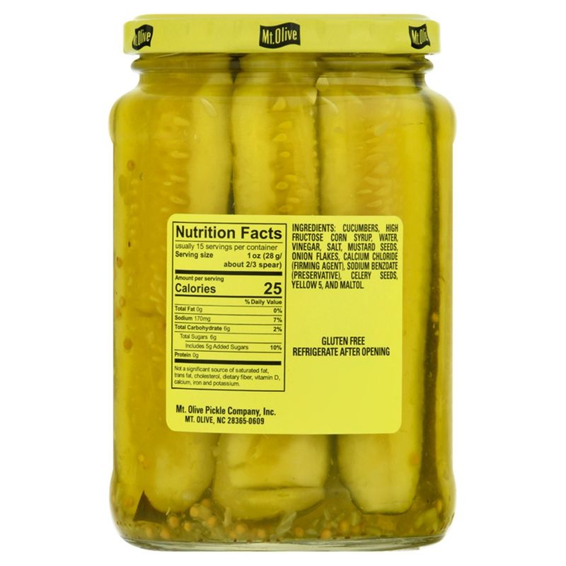 Mt. Olive Old-Fashioned Sweet Bread &amp; Butter Spears, 24 fl oz