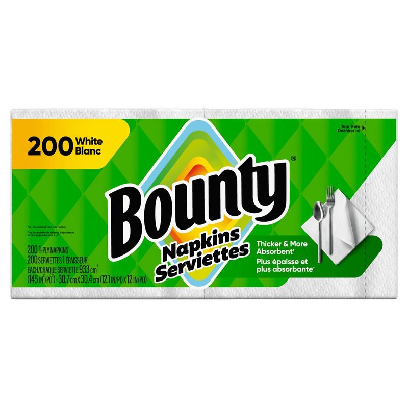 Bounty White Napkins, 200 count