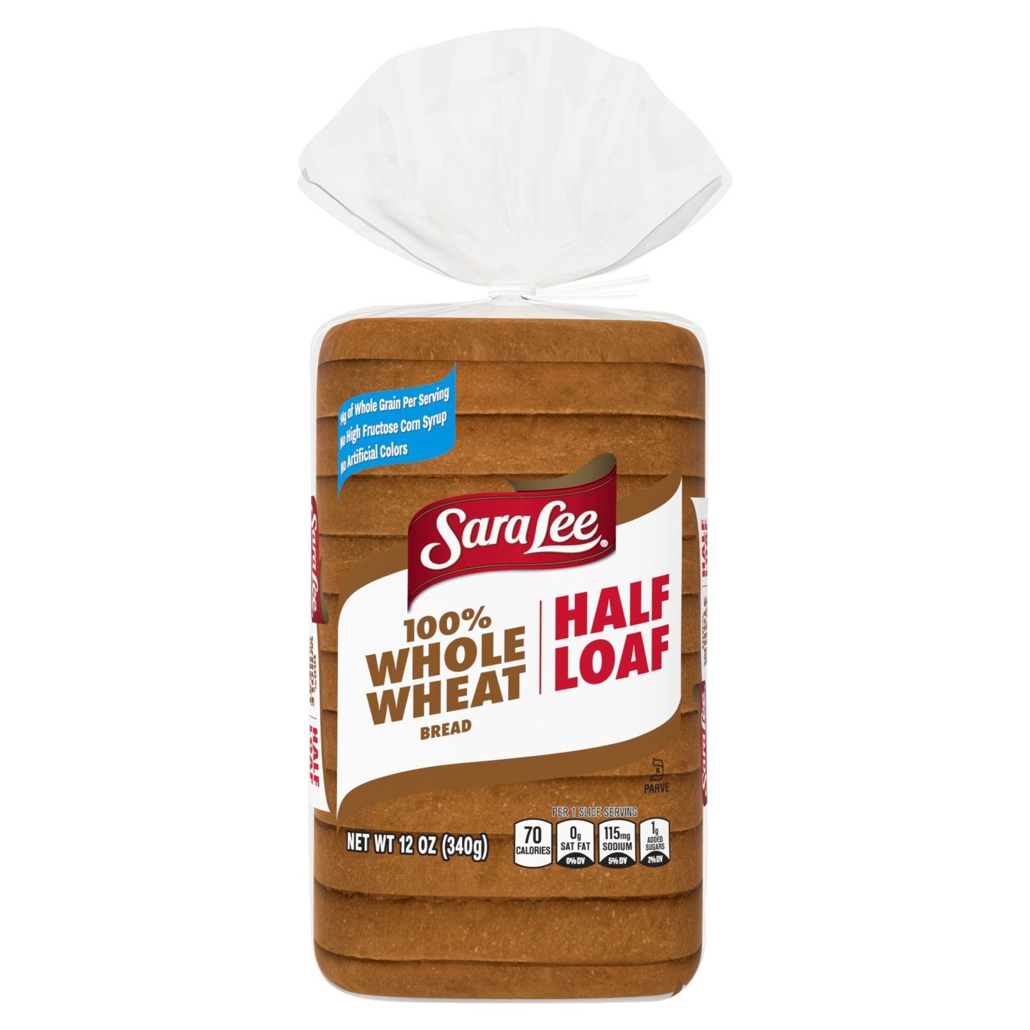 Sara Lee 100% Whole Wheat Half Loaf Bread, 12 oz