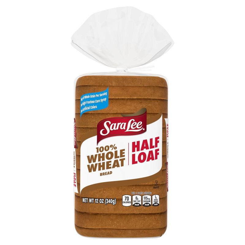 Sara Lee 100% Whole Wheat Half Loaf Bread, 12 oz