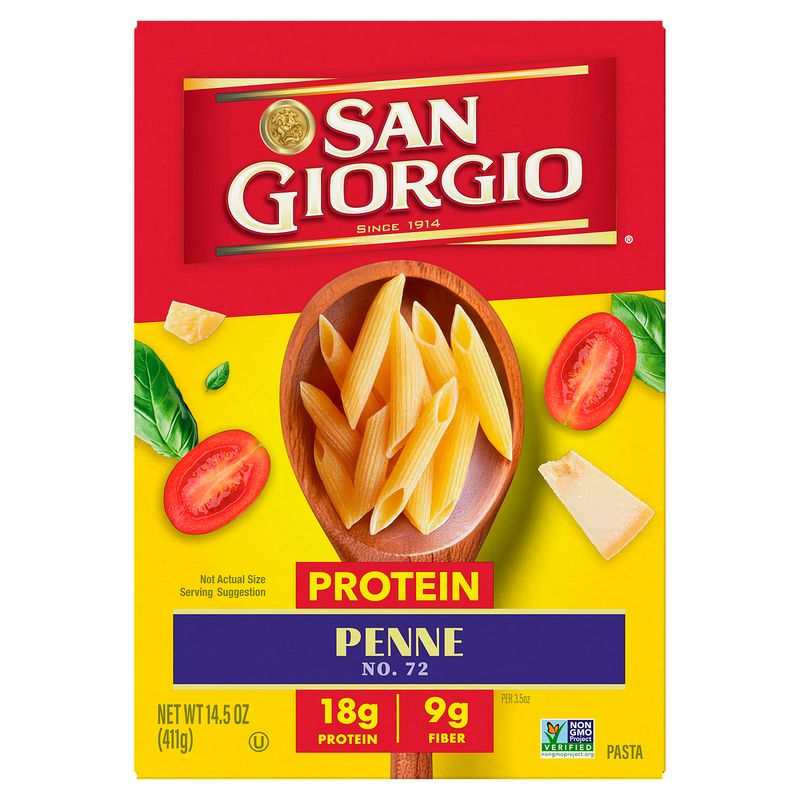 San Giorgio Protein No. 72 Penne Pasta, 14.5 oz