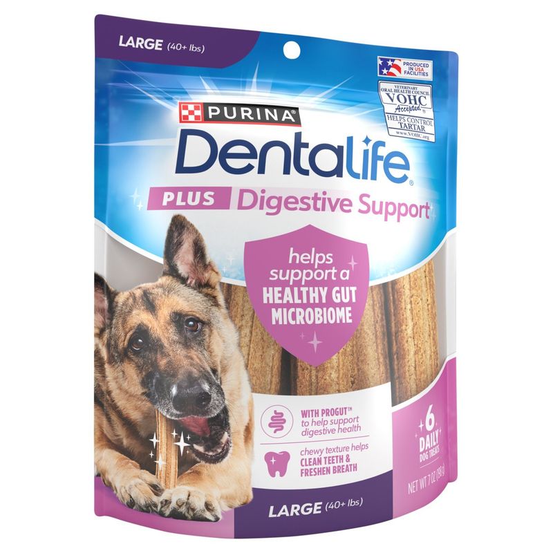 Purina Dentalife Plus Digestive Support Dogs Treats, Large (40+ lbs), 7 oz