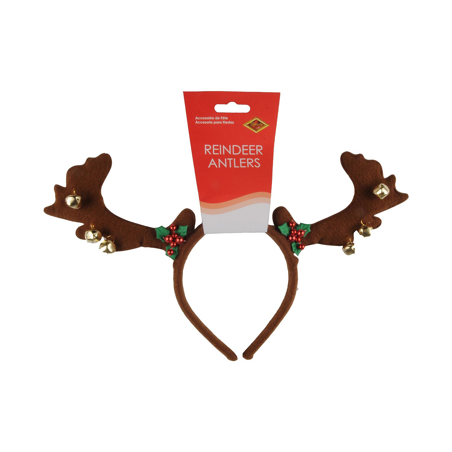 Beistle Reindeer Antler Headband with Bells