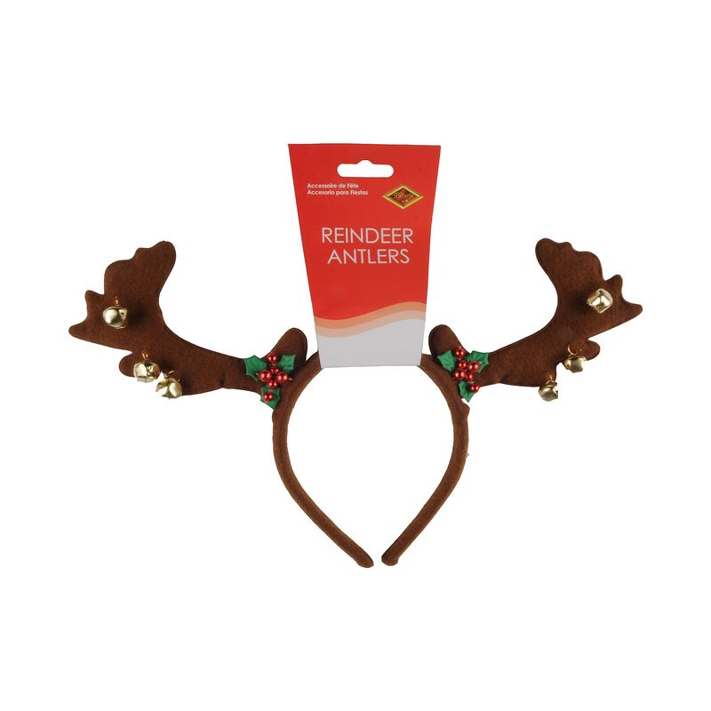 Beistle Reindeer Antler Headband with Bells