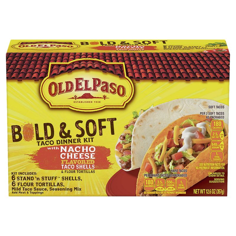 Old El Paso Bold &amp; Soft Taco Dinner Kit, 12 count, 12.6 oz