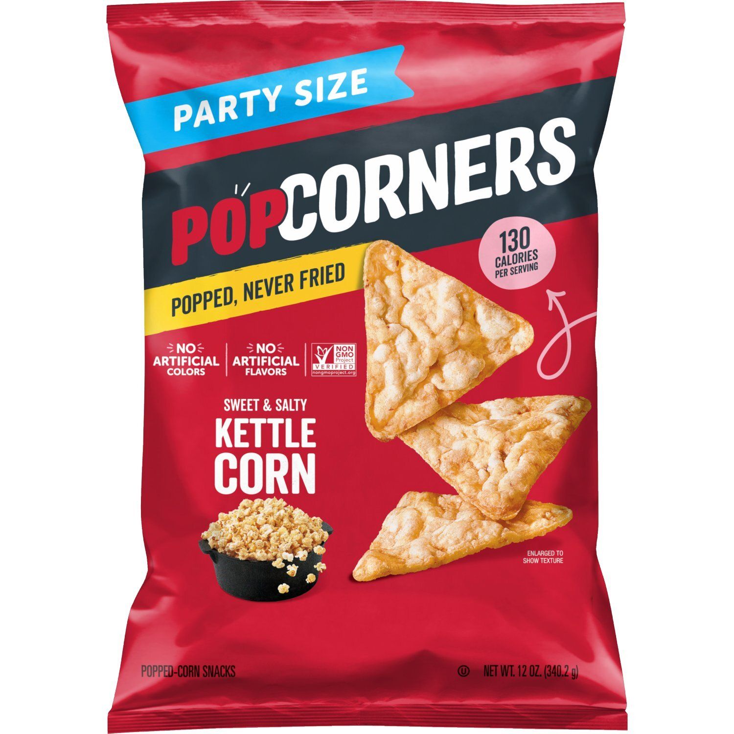 Popcorners Popped-Corn Snacks Sweet &amp; Salty Kettle Corn 12 Oz