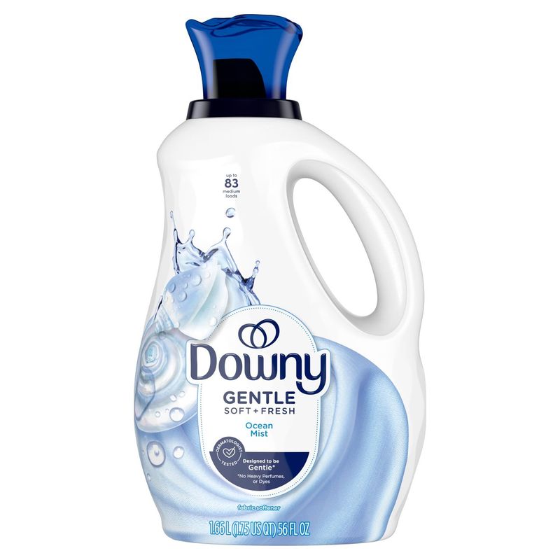 Downy Gentle Soft + Fresh Fabric Softener Liquid, Ocean Mist Scent, 56 FL OZ, 83 loads, Liquid Fabr