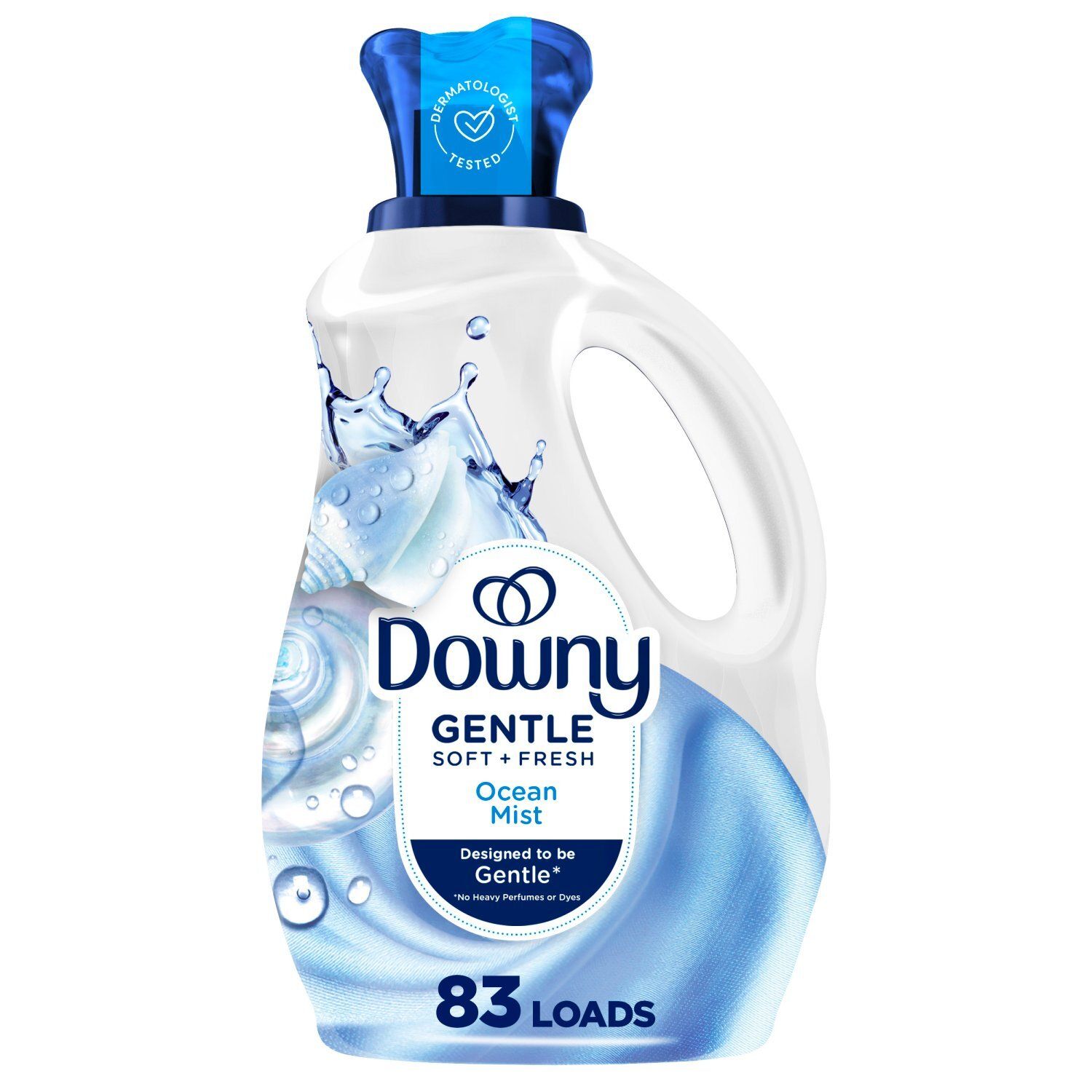 Downy Gentle Soft + Fresh Fabric Softener Liquid, Ocean Mist Scent, 56 FL OZ, 83 loads, Liquid Fabr