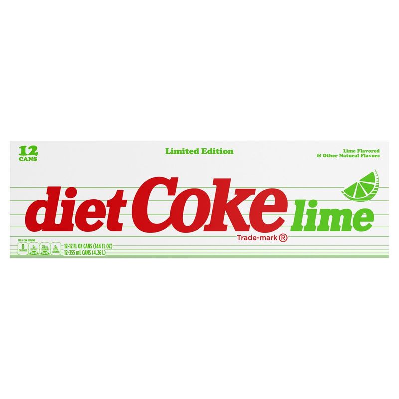 Diet Coke Lime Soda Limited Edition, 12 fl oz, 12 count