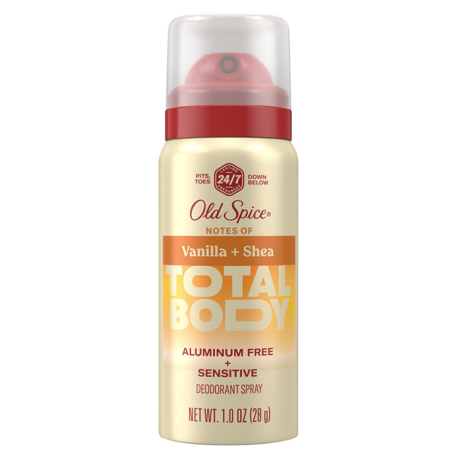 Old Spice Notes of Vanilla + Shea Total Body Deodorant Spray, 1.0 oz