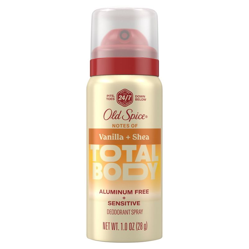 Old Spice Notes of Vanilla + Shea Total Body Deodorant Spray, 1.0 oz