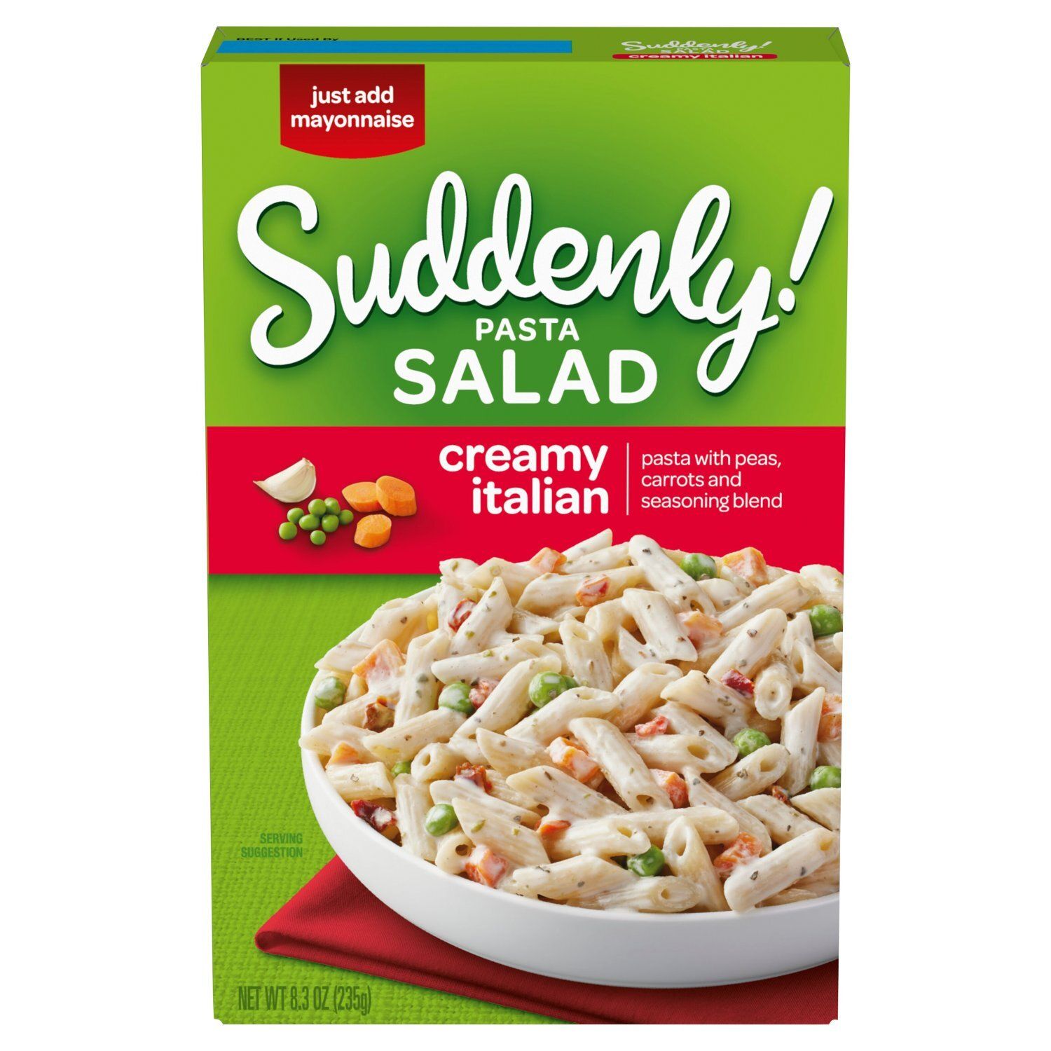 Betty Crocker Suddenly! Pasta Salad Creamy Italian Vegetable Blend &amp; Seasoning Pasta, 8.3 oz