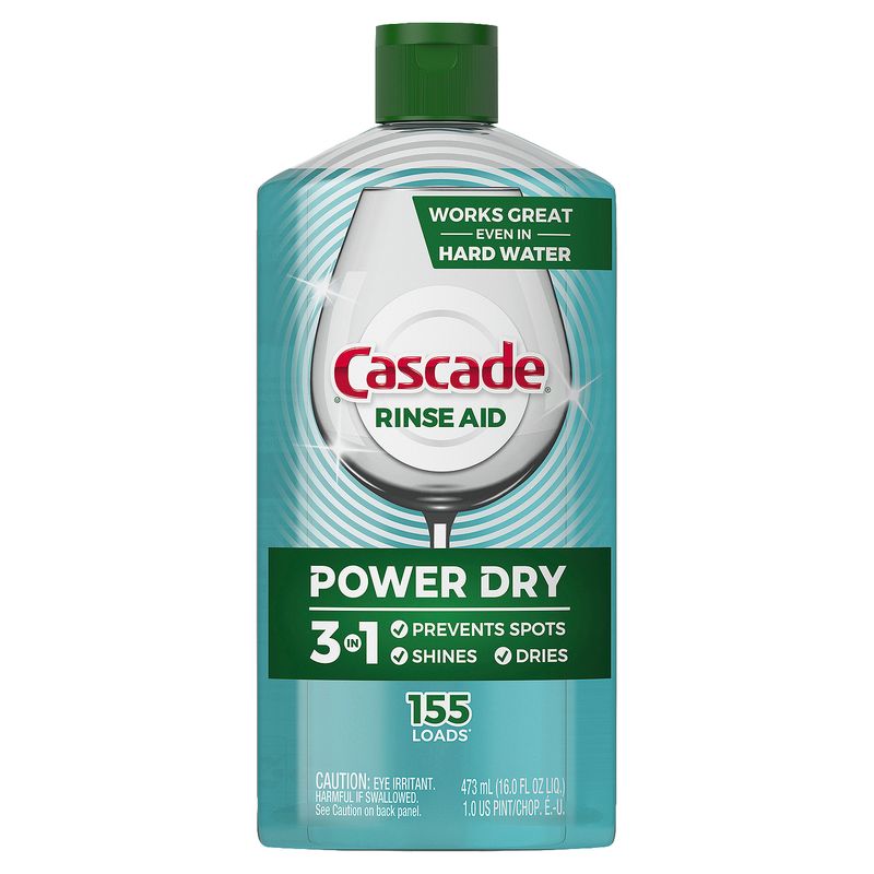 Cascade 3 in 1 Power Dry Rinse Aid, 155 loads, 1.0 pint