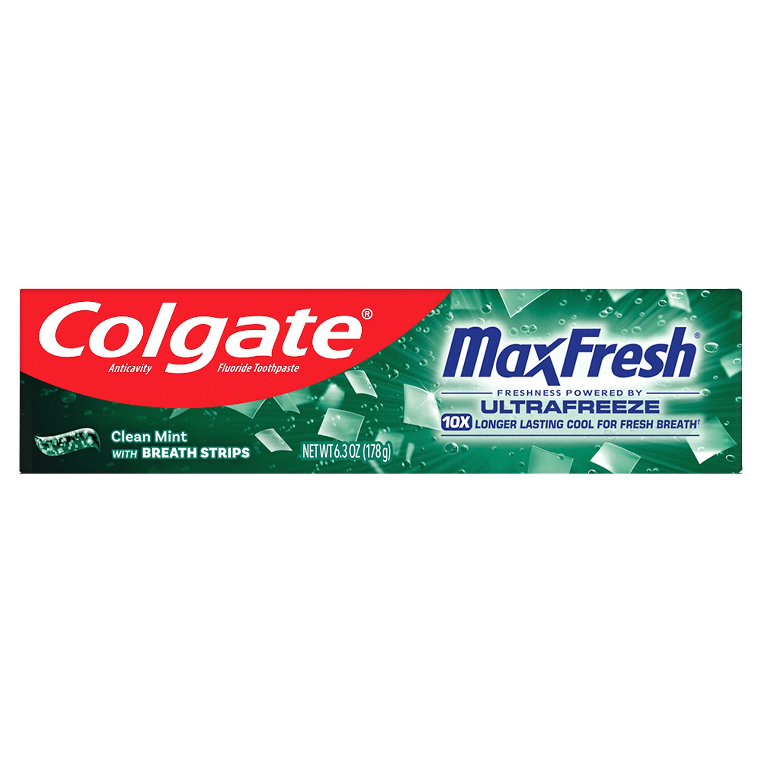 Colgate Max Fresh Clean Mint with Breath Strips Toothpaste, 6.3 oz