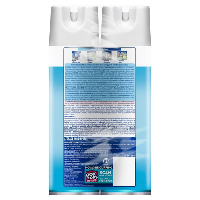 Lysol Crisp Linen Scent Disinfectant Spray Value Pack, 19 oz, 2 count