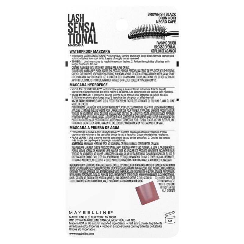 Maybelline New York 268 Brownish Black Lash Sensational Mascara, 0.30 fl oz