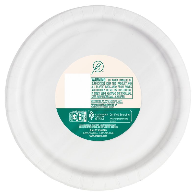 Paperbird 8.62 Inch Decorated Strong Everyday Plates, 45 count