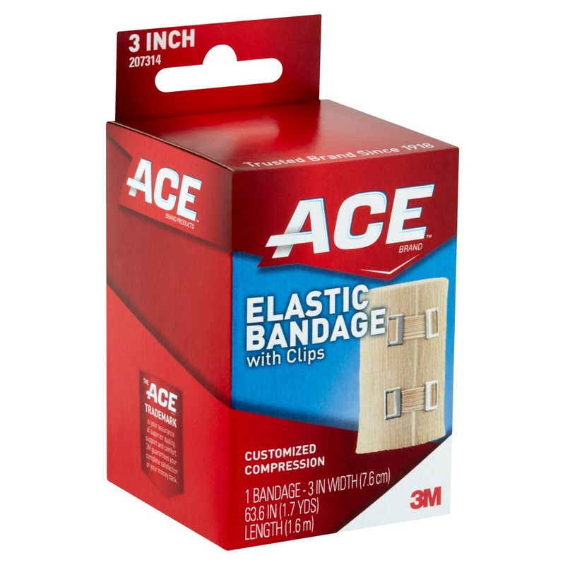 ACE™ Brand Elastic Bandage with Clips, 3 in., Beige, 1/Pack