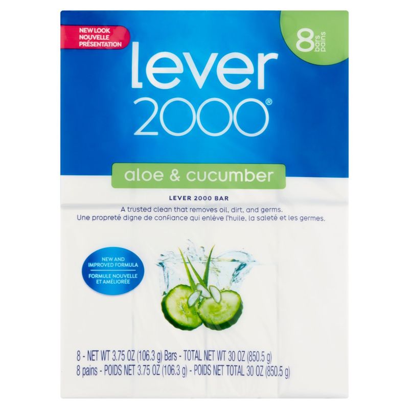 Lever 2000 Aloe &amp; Cucumber Bars, 3.75 oz, 8 count