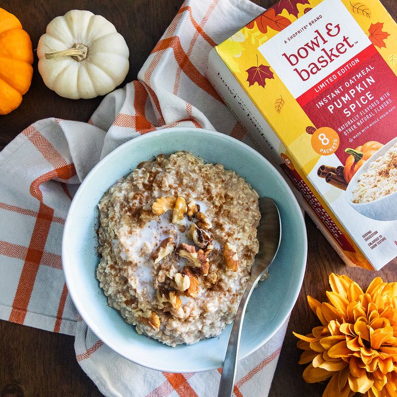Bowl &amp; Basket Pumpkin Spice Instant Oatmeal Limited Edition, 1.51 oz, 8 count