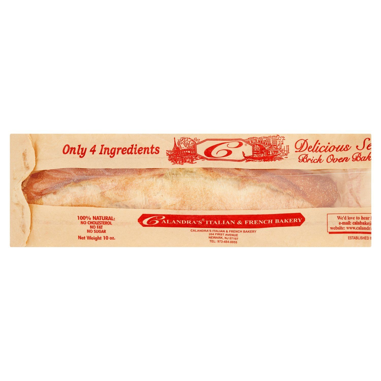 Calandra's Italian &amp; French Bakery Delicious Semolina Brick Oven Baked Bread, 10 oz