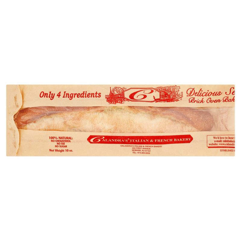 Calandra's Italian &amp; French Bakery Delicious Semolina Brick Oven Baked Bread, 10 oz