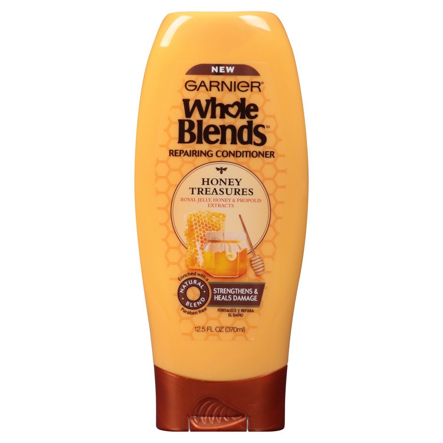 Garnier Whole Blends Repairing Conditioner Honey Treasures, For Damaged Hair, 12.5 fl. oz.