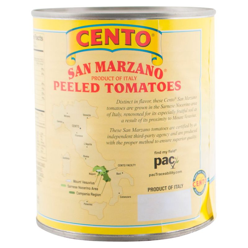 Cento San Marzano Certified Whole Peeled Tomatoes with Basil Leaf, 28 oz