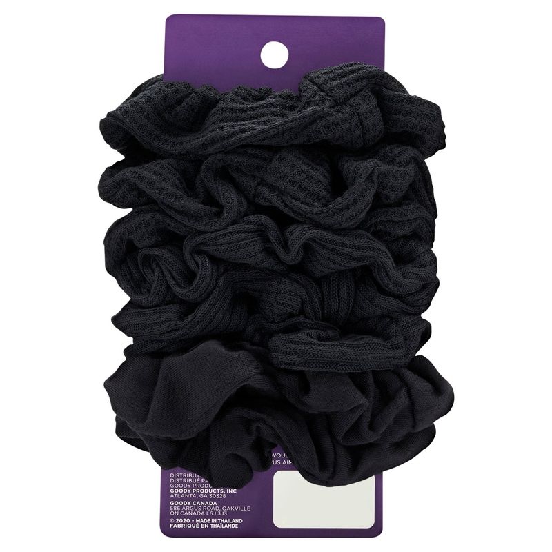 Goody Black Ribbed Scrunchie 8 ct