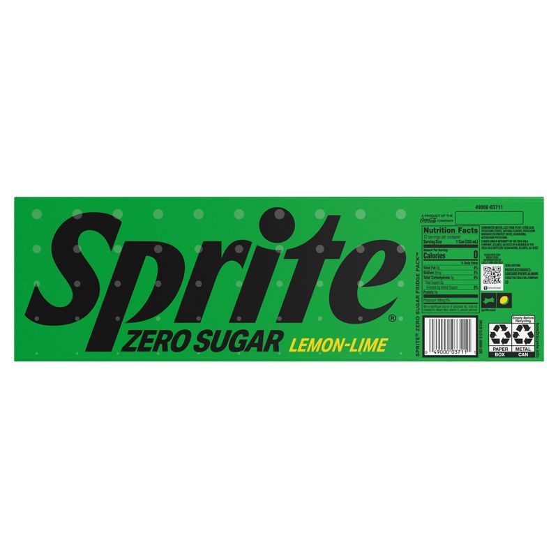 Sprite Zero Sugar Lemon-Lime Soda, 12 fl oz, 12 count