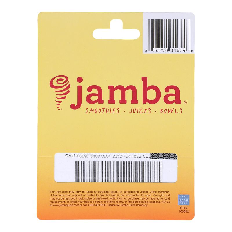 Jamba Juice $25 Gift Card, 1 each