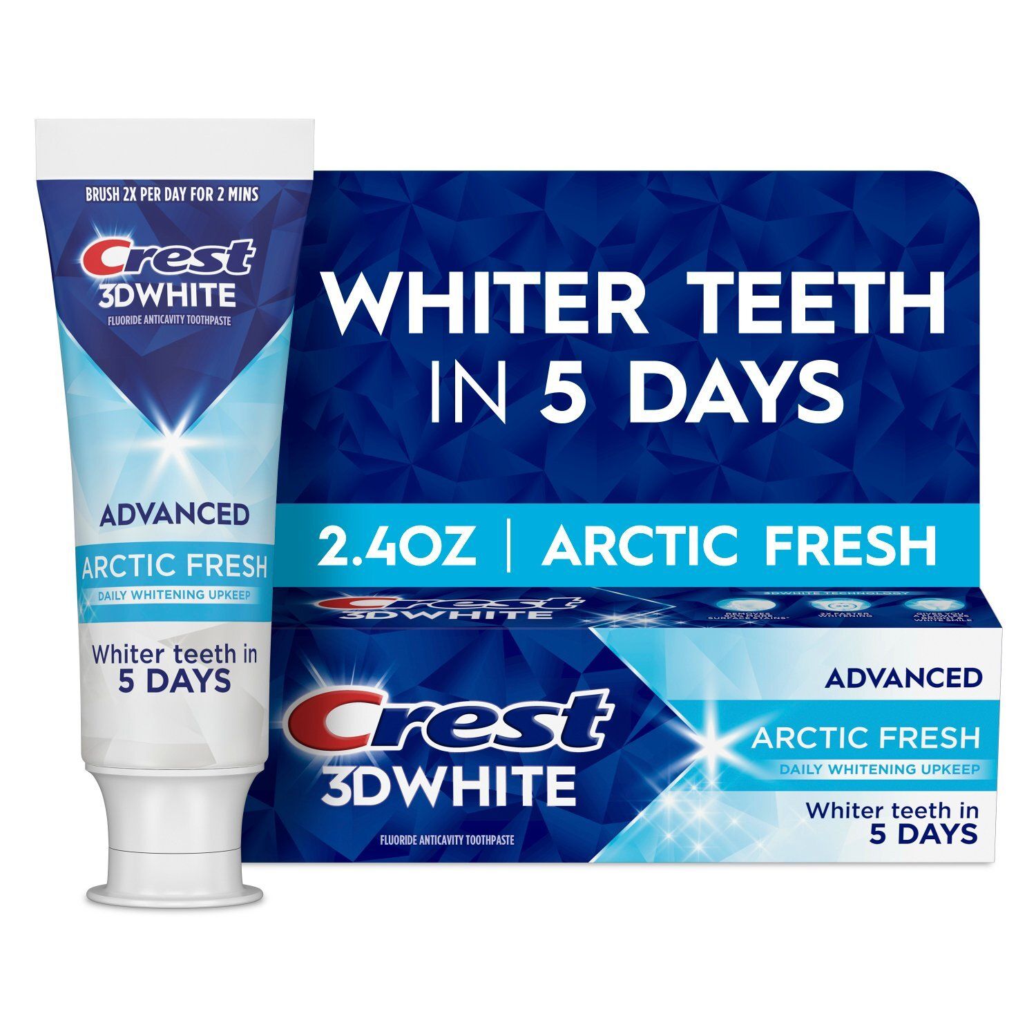 Crest 3DWhite Advanced Teeth Whitening Toothpaste, Arctic Fresh, 2.4 oz