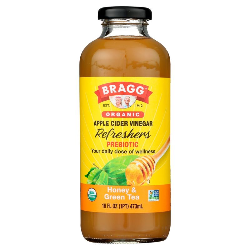 Bragg Organic Honey &amp; Green Tea Prebiotic Apple Cider Vinegar, 16 fl oz