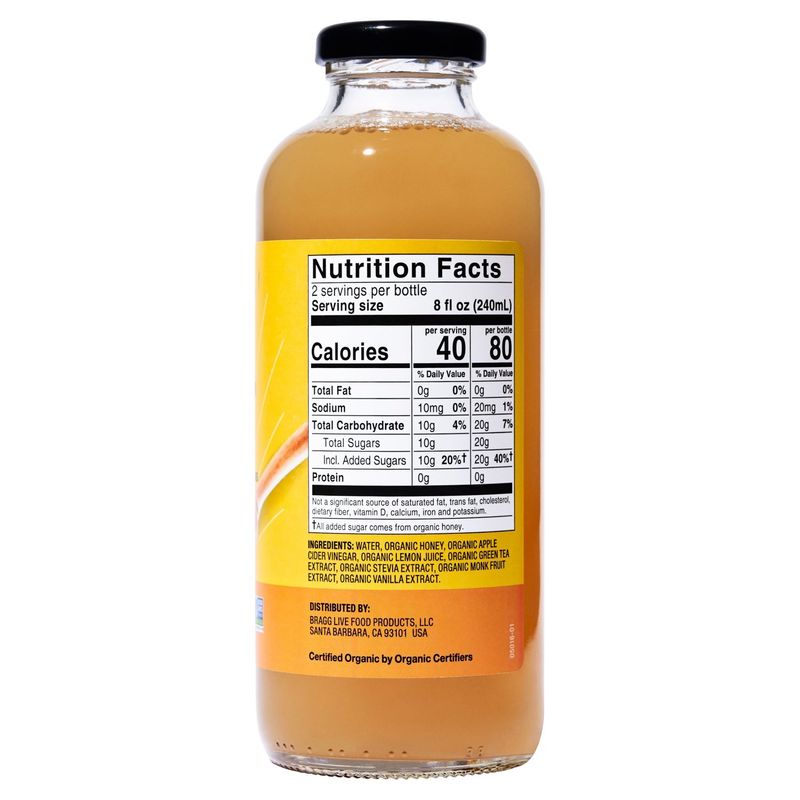 Bragg Organic Honey &amp; Green Tea Prebiotic Apple Cider Vinegar, 16 fl oz