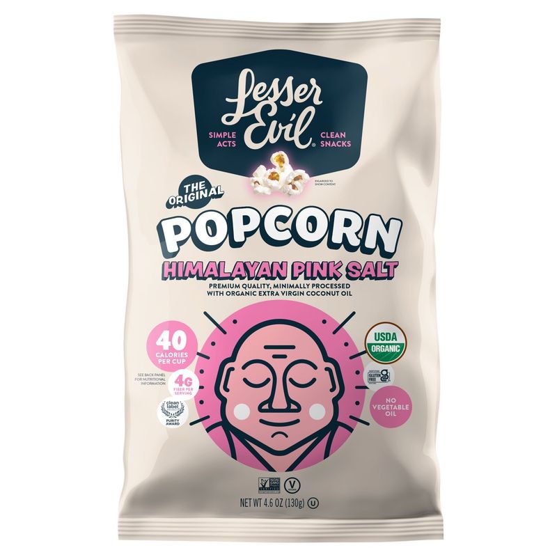 LesserEvil The Original Himalayan Pink Salt Popcorn, 4.6 oz